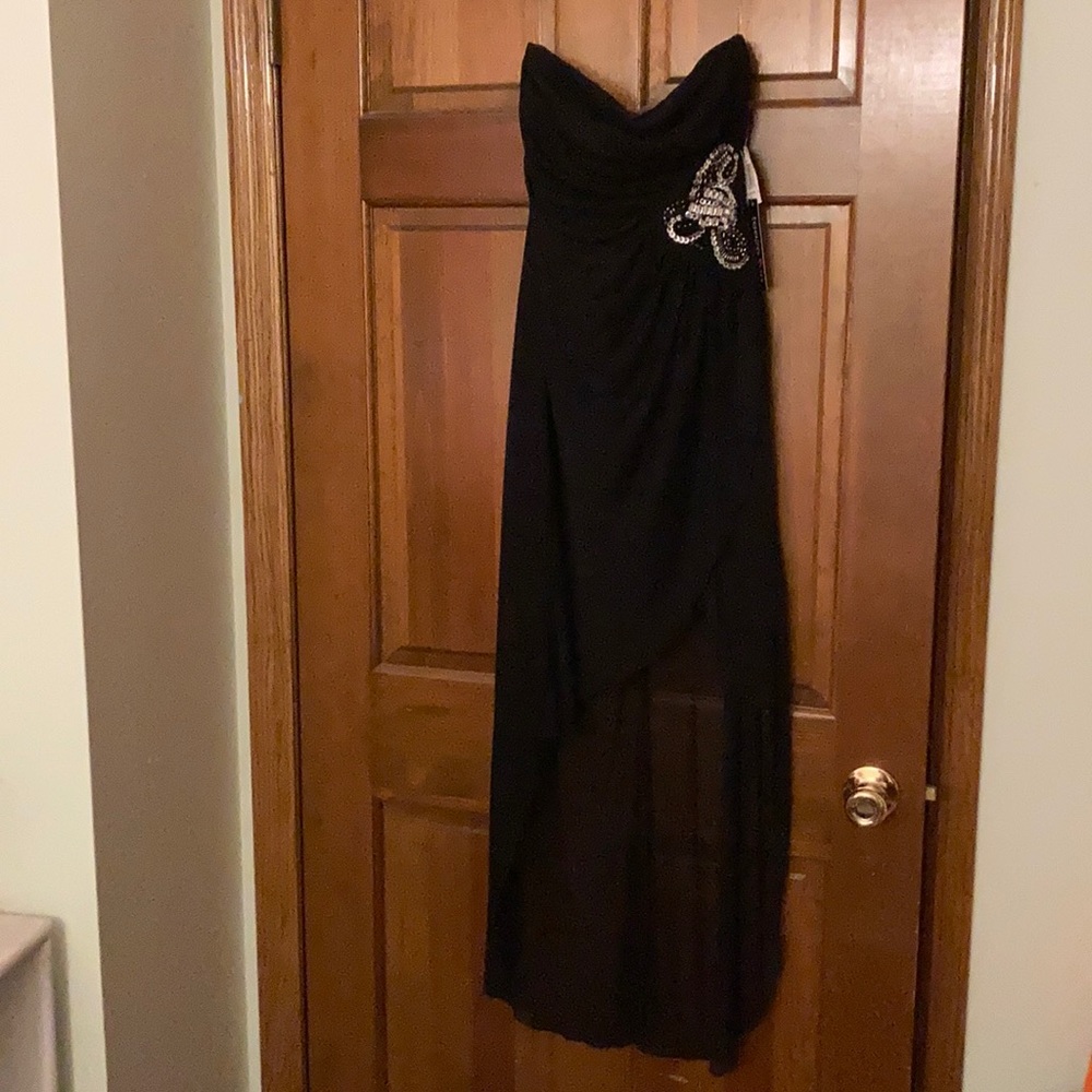 Black high-low dress